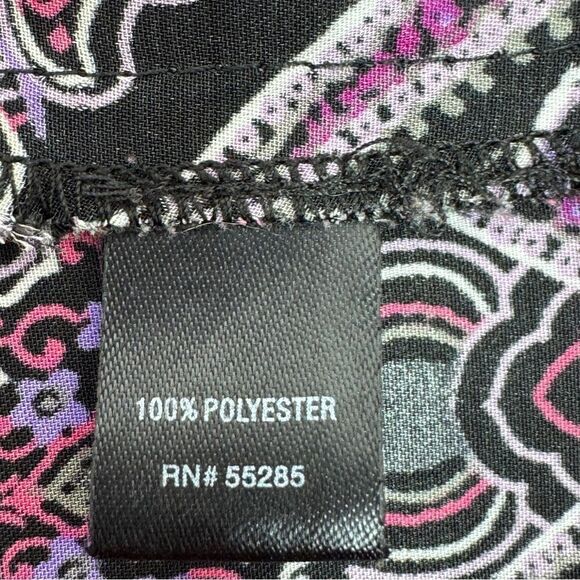 Express Damask Paisley Satin Camisole Tank Top Black Pink Multi Large Y2K Boho - Picture 10 of 13